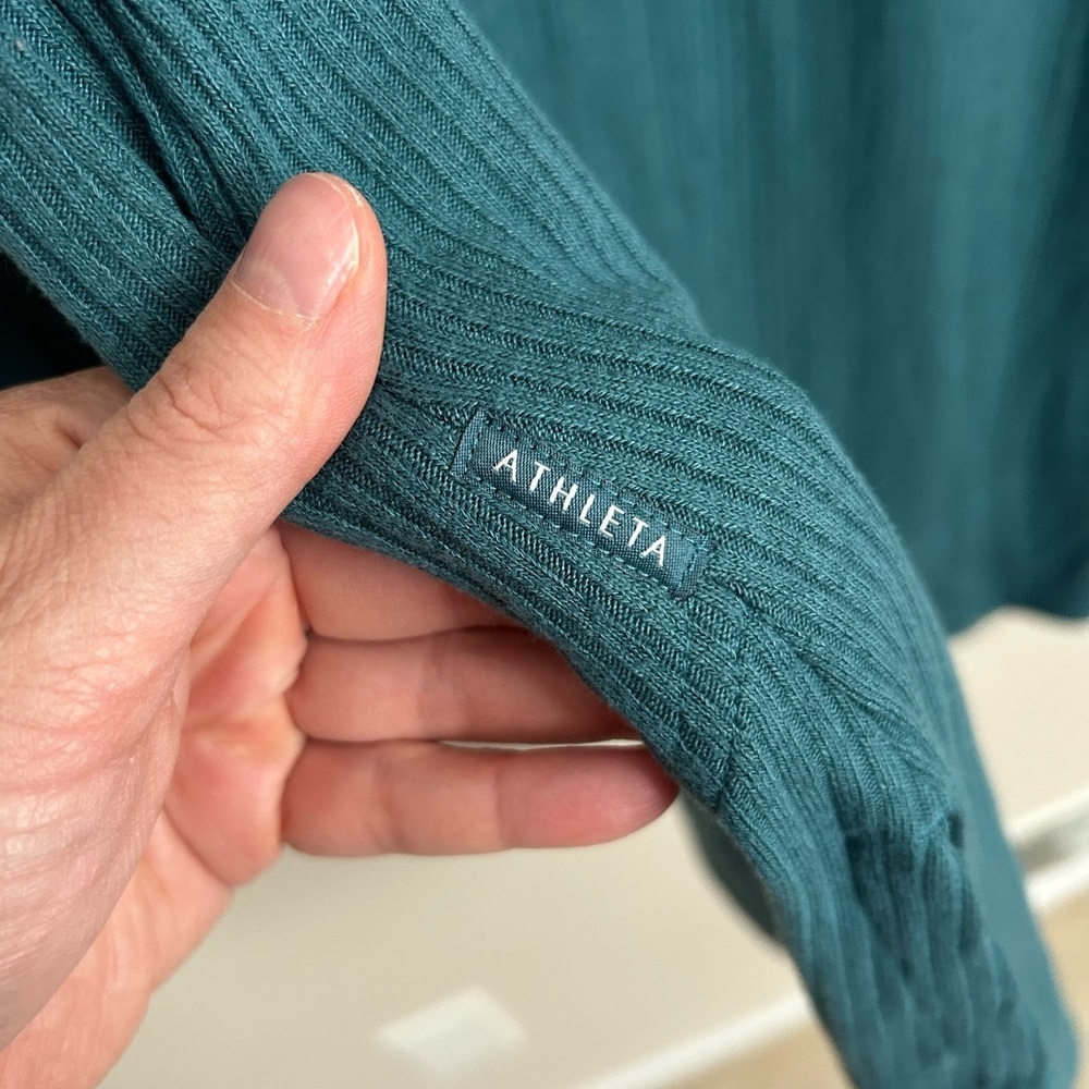 Athleta Teal Green Hooded Cardigan Size Small - Picture 8 of 8